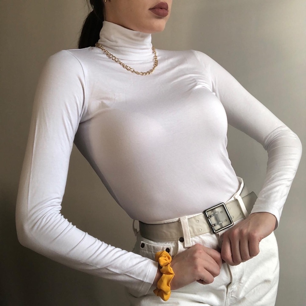 NEW ASOS White Longsleeve Turtleneck Top Size 4